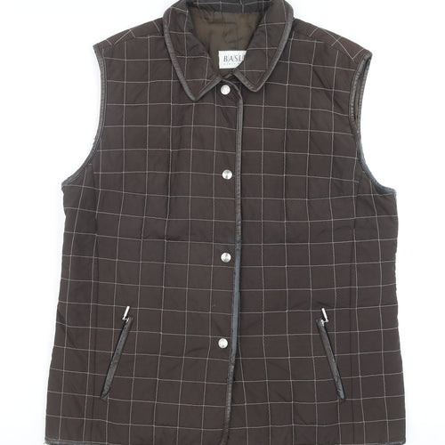 Basler Men’s Brown Quilted Check Waistcoat Size 40 Regular