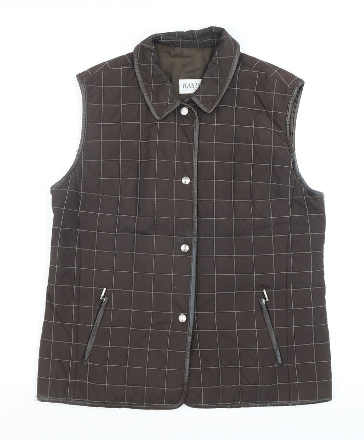 Basler Men’s Brown Quilted Check Waistcoat Size 40 Regular