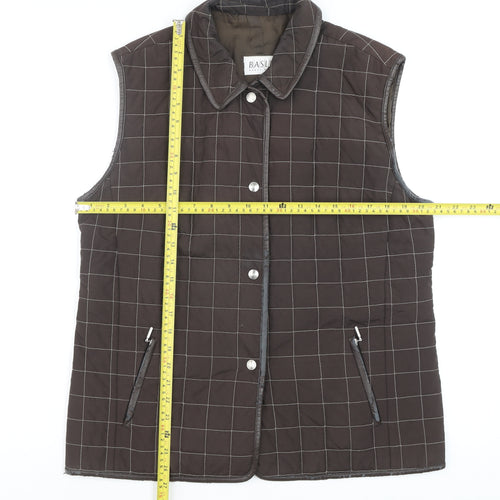 Basler Men’s Brown Quilted Check Waistcoat Size 40 Regular
