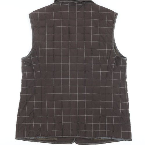 Basler Men’s Brown Quilted Check Waistcoat Size 40 Regular