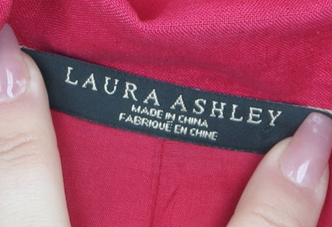 Laura Ashley Women's Pink Linen Blazer Size 10 Tailored Jacket