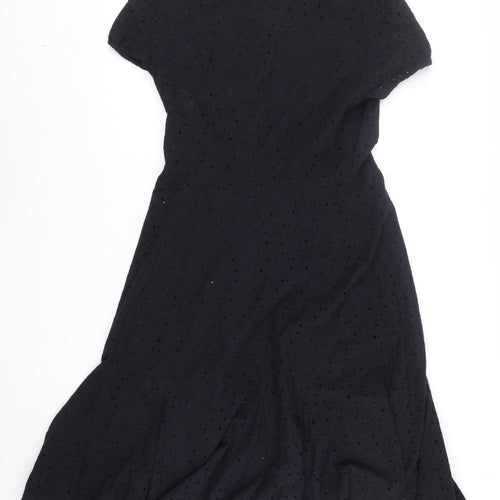 Basler Women Black Cotton Collared Shirt Dress Size 12