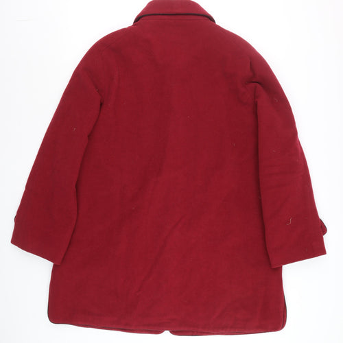 Momtex Womens Red Wool Blend Mid-Length Overcoat Size 18