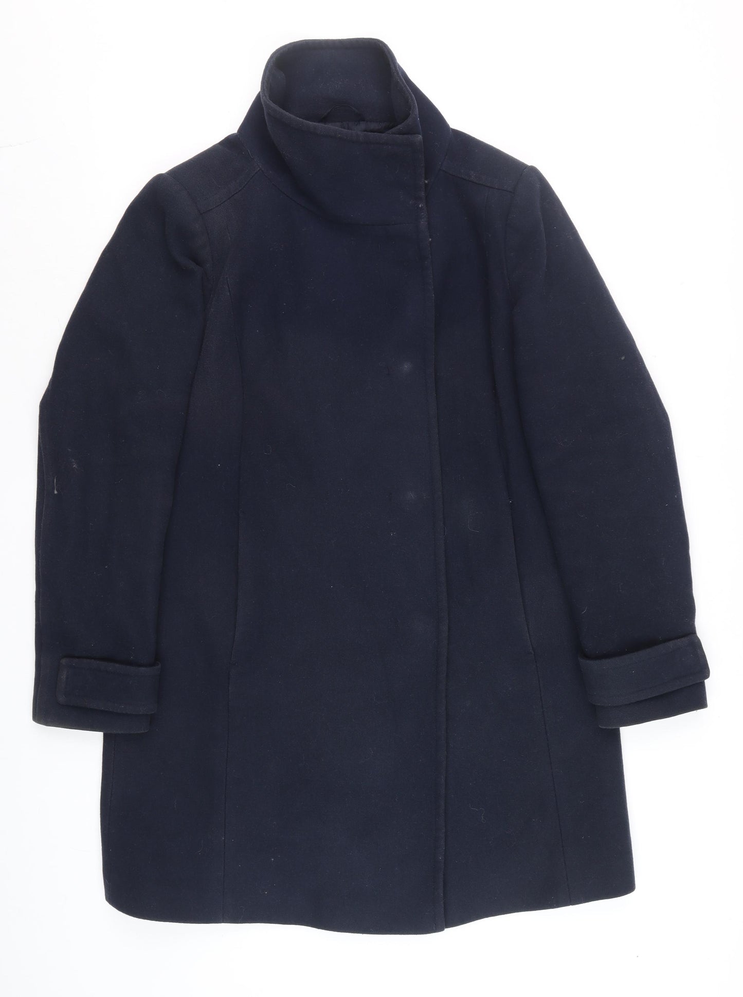 United Colors of Benetton Men's Blue Wool Overcoat Size 42 Regular