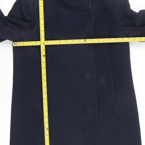 United Colors of Benetton Men's Blue Wool Overcoat Size 42 Regular