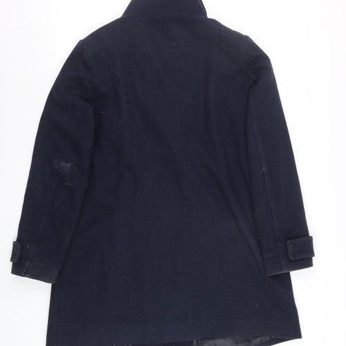 United Colors of Benetton Men's Blue Wool Overcoat Size 42 Regular