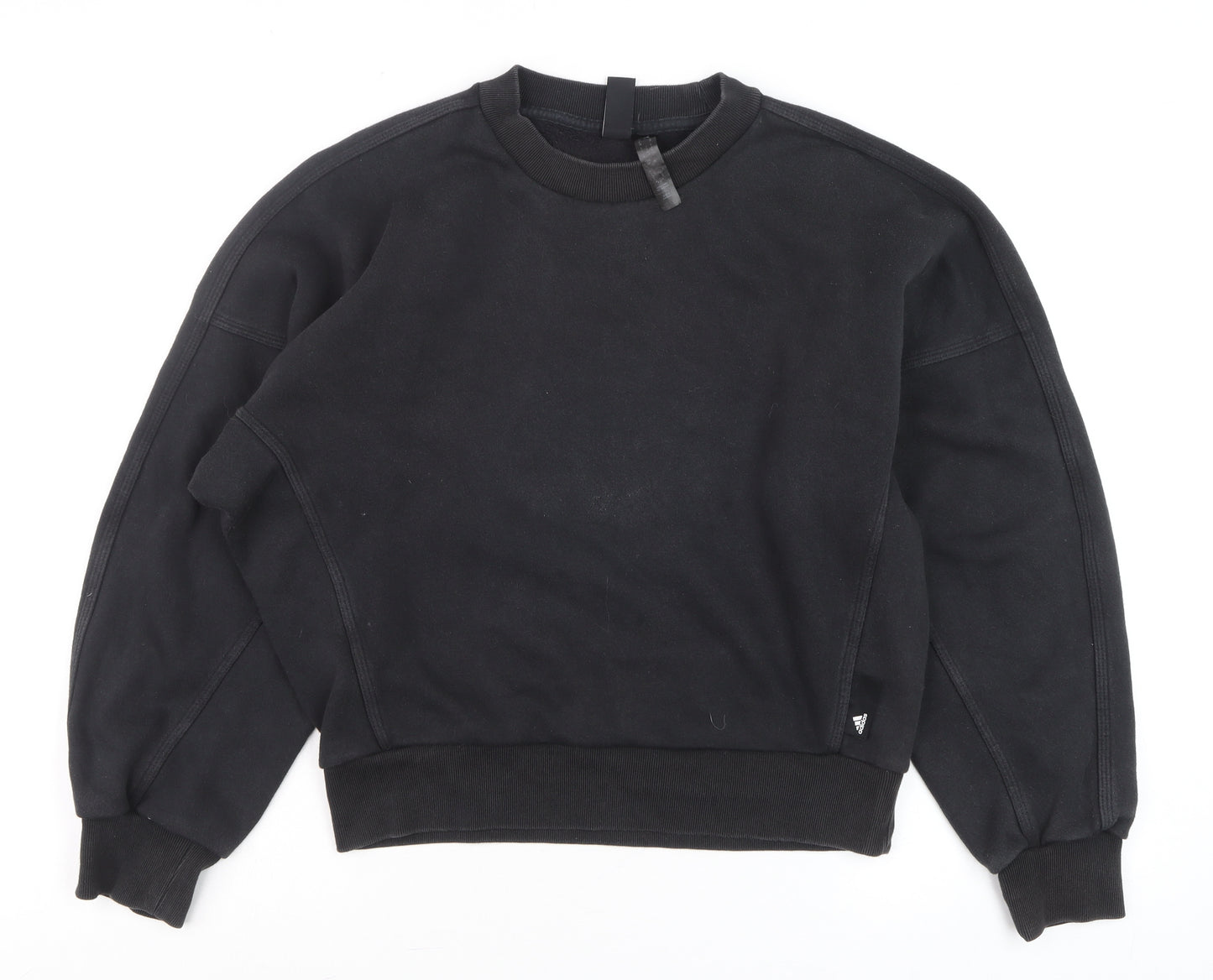 Adidas Mens Black L Pullover Crew Neck Fleece Sweatshirt