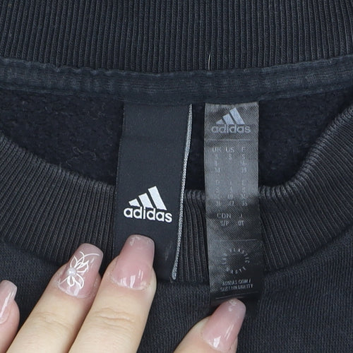 Adidas Mens Black L Pullover Crew Neck Fleece Sweatshirt