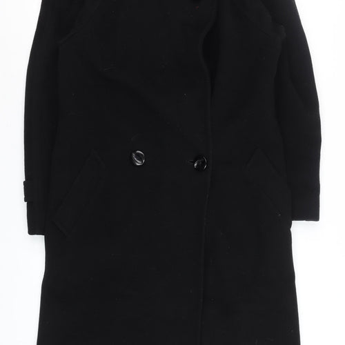 Admyra London Women's Black Wool Long Overcoat Size 16