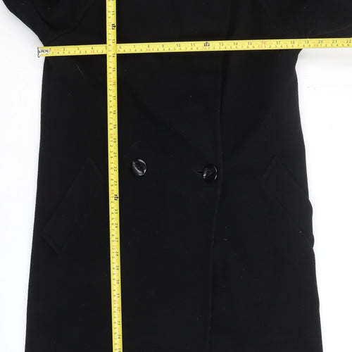 Admyra London Women's Black Wool Long Overcoat Size 16