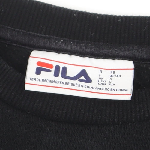 FILA Men's Black Crew Neck Logo Sweatshirt Size S Regular Fit