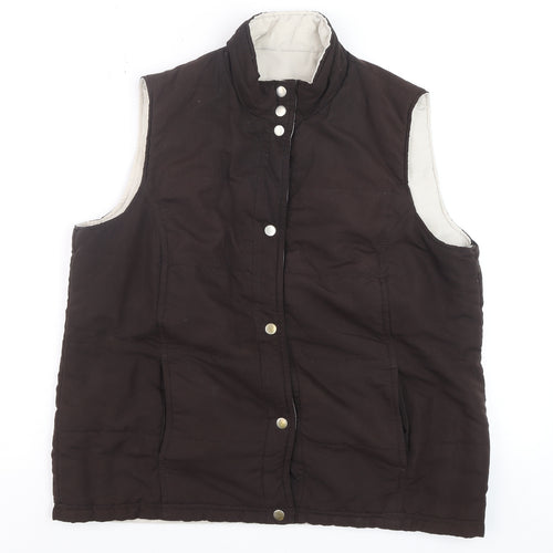 Bonmarché Mens Brown Reversible Quilted Waistcoat Size S