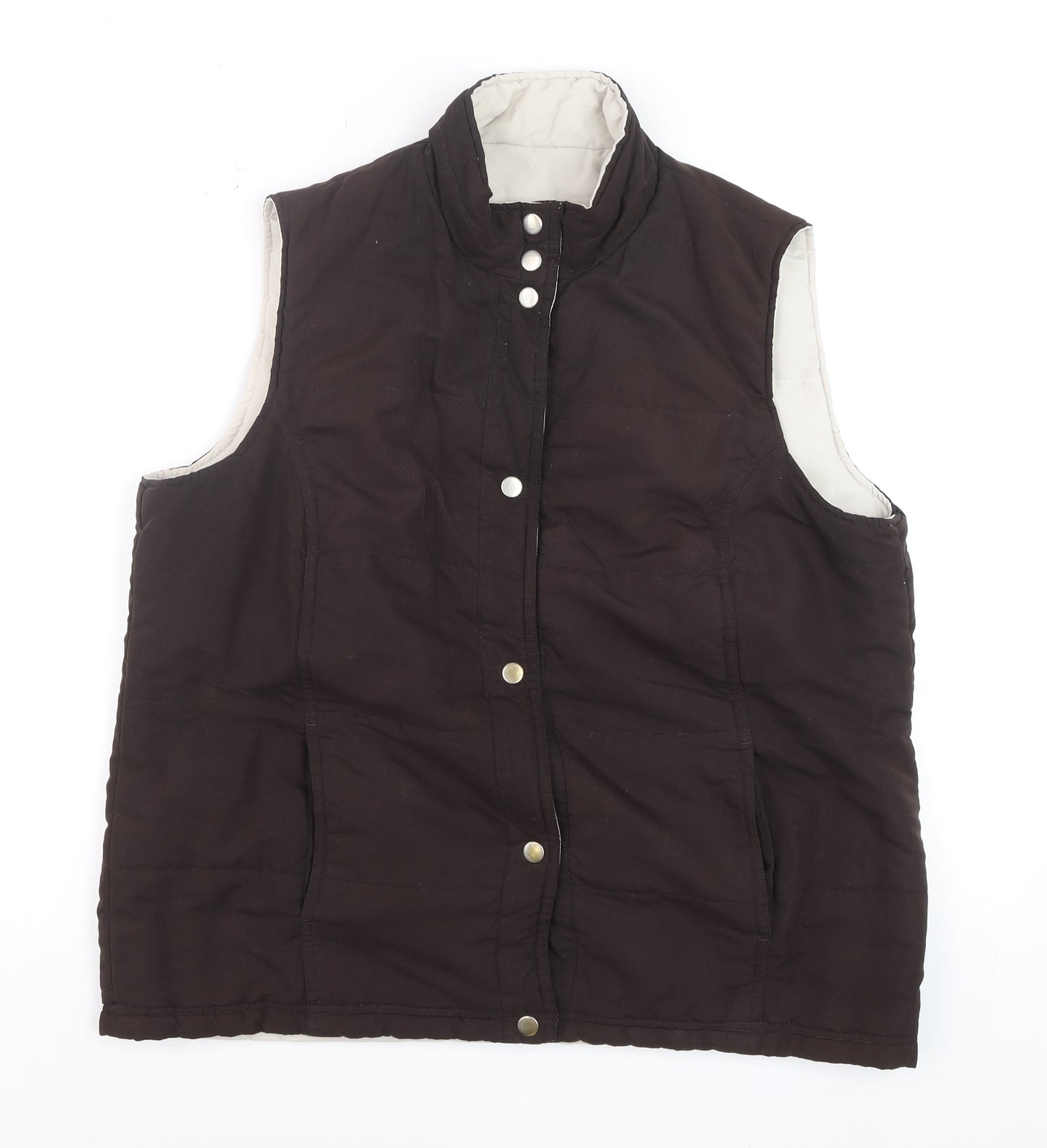 Bonmarché Mens Brown Reversible Quilted Waistcoat Size S