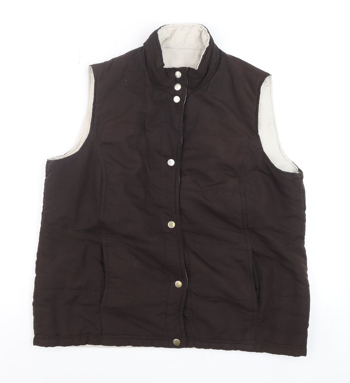 Bonmarché Mens Brown Reversible Quilted Waistcoat Size S