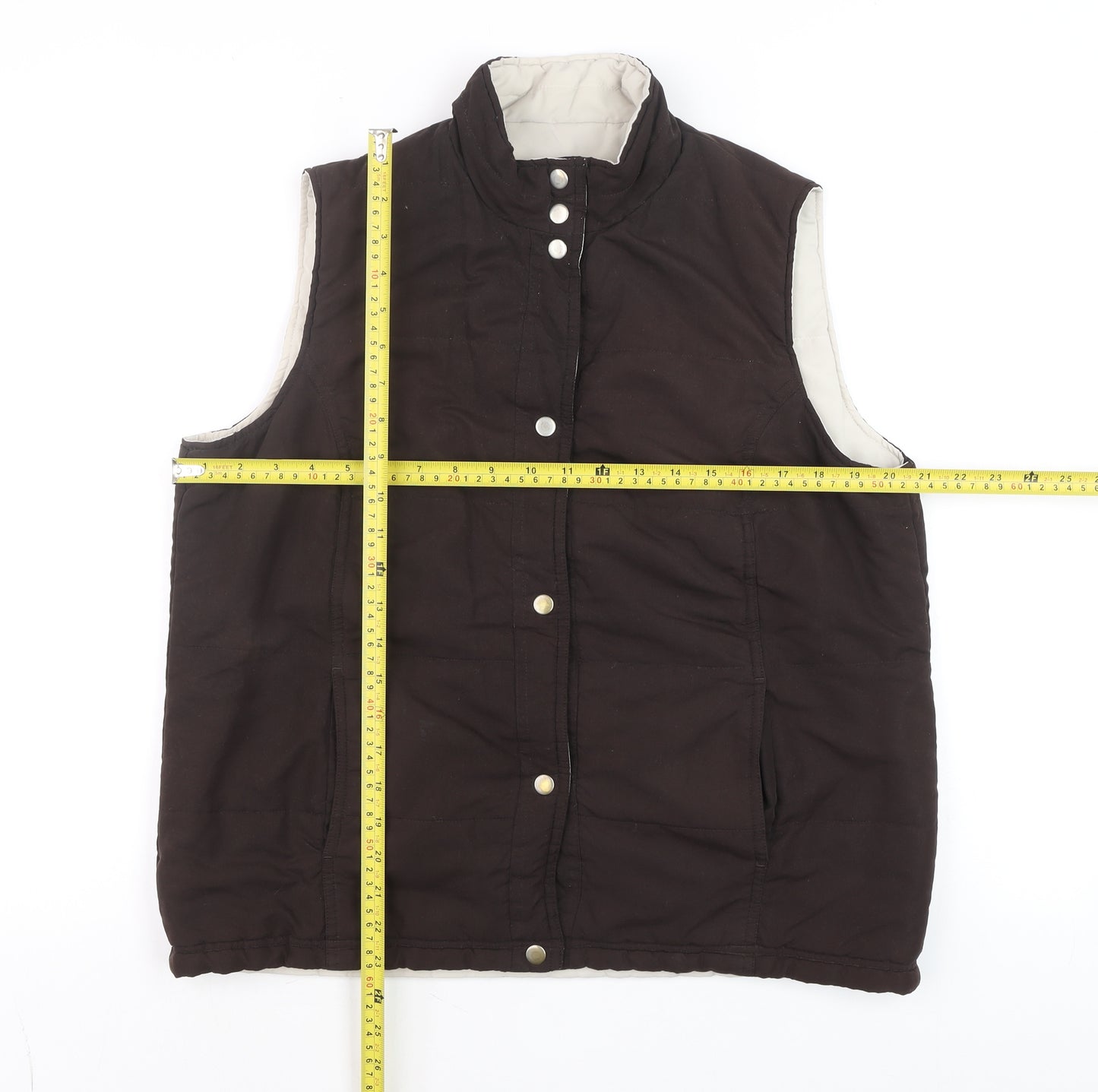 Bonmarché Mens Brown Reversible Quilted Waistcoat Size S