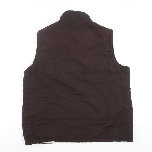 Bonmarché Mens Brown Reversible Quilted Waistcoat Size S