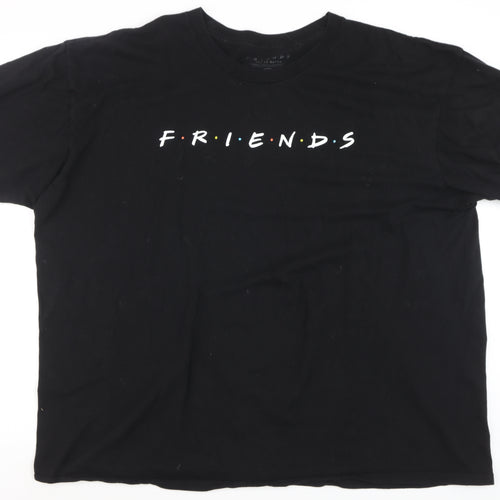 Friends TV Series Black Cotton T-Shirt XXL Men's Relaxed Fit