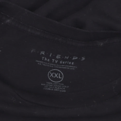 Friends TV Series Black Cotton T-Shirt XXL Men's Relaxed Fit
