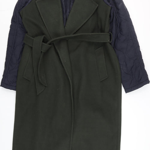 ASOS DESIGN Women's Green Long Belted Trench Coat Size 10 Tall