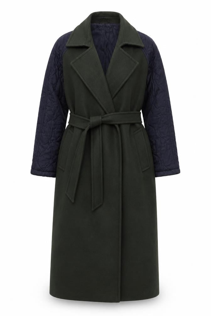 ASOS DESIGN Women's Green Long Belted Trench Coat Size 10 Tall