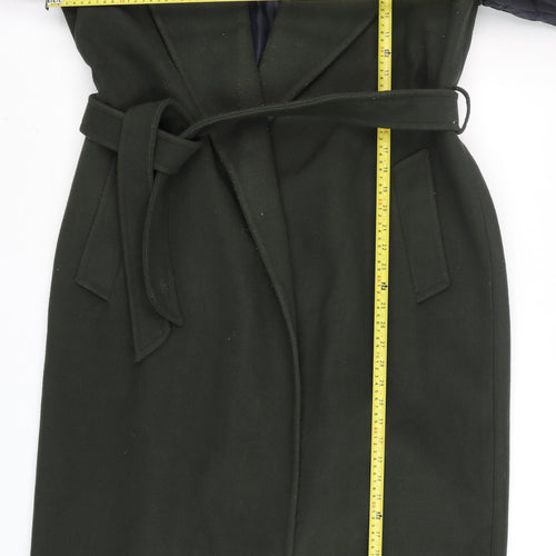 ASOS DESIGN Women's Green Long Belted Trench Coat Size 10 Tall