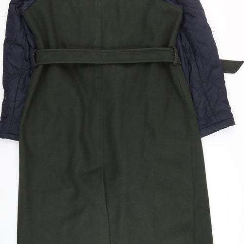 ASOS DESIGN Women's Green Long Belted Trench Coat Size 10 Tall