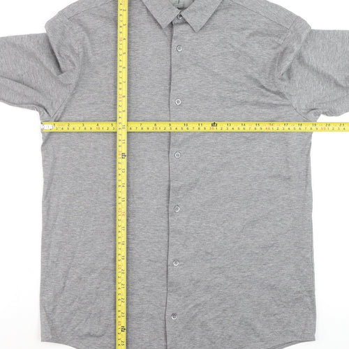 COS Men's Grey Button-Up Long Sleeve Cotton Shirt Size S
