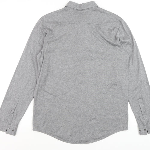 COS Men's Grey Button-Up Long Sleeve Cotton Shirt Size S