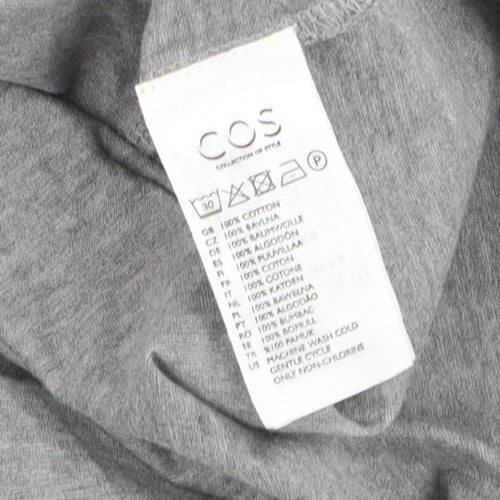 COS Men's Grey Button-Up Long Sleeve Cotton Shirt Size S