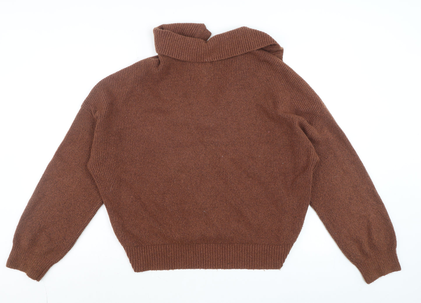 Abercrombie & Fitch Women’s Brown Collared Knit Pullover Jumper Size M