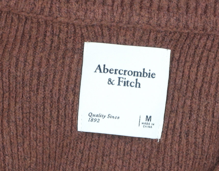 Abercrombie & Fitch Women’s Brown Collared Knit Pullover Jumper Size M
