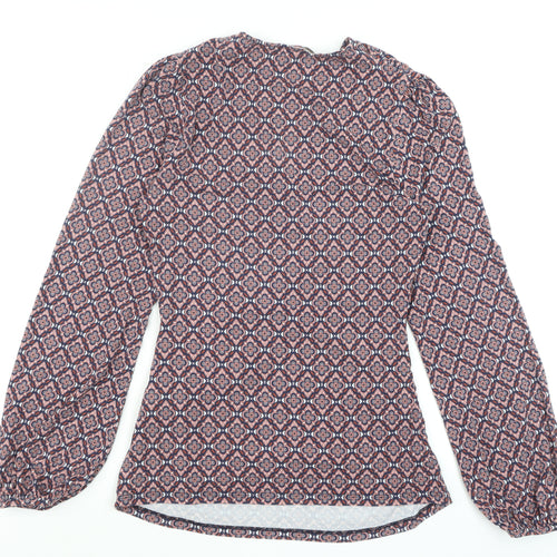 Boden Women's Multicoloured Wrap V-Neck Long Sleeve Blouse Size 10