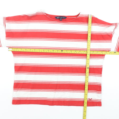 Crew Clothing Company Women’s Red White Striped Long Sleeve Cotton Top Size 12