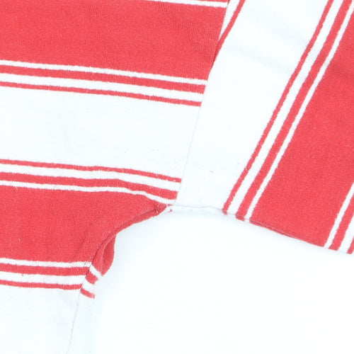 Crew Clothing Company Women’s Red White Striped Long Sleeve Cotton Top Size 12
