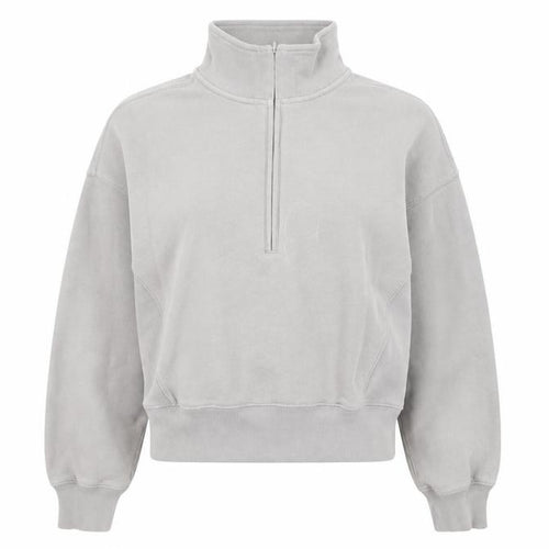 Abercrombie & Fitch Women Grey 1/4 Zip High Neck Sweatshirt XS