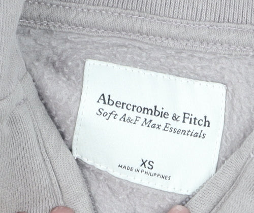 Abercrombie & Fitch Women Grey 1/4 Zip High Neck Sweatshirt XS