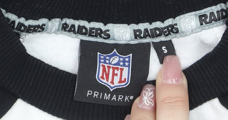 Primark NFL Raiders Men's Black White Small Pullover Sweatshirt