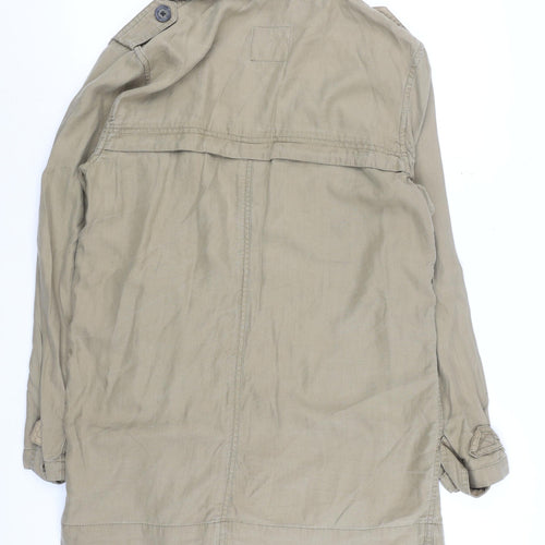 Abercrombie & Fitch Men's Beige Trench Coat M Lyocell Mid-Length