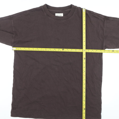 Hush Men’s Brown Long Sleeve Cotton Crew Neck Casual Top Size S