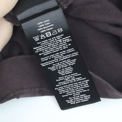 Hush Men’s Brown Long Sleeve Cotton Crew Neck Casual Top Size S