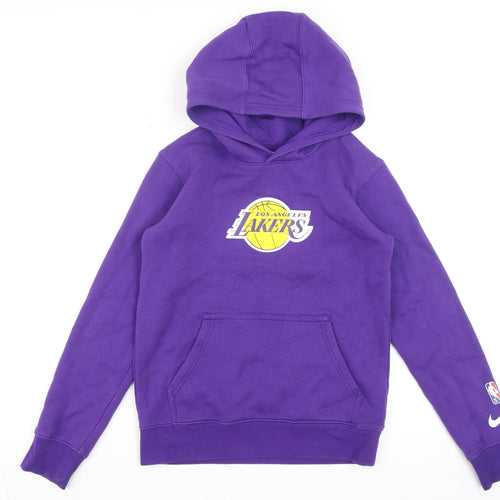 Nike Teens Purple Los Angeles Lakers Pullover Hoodie Size M