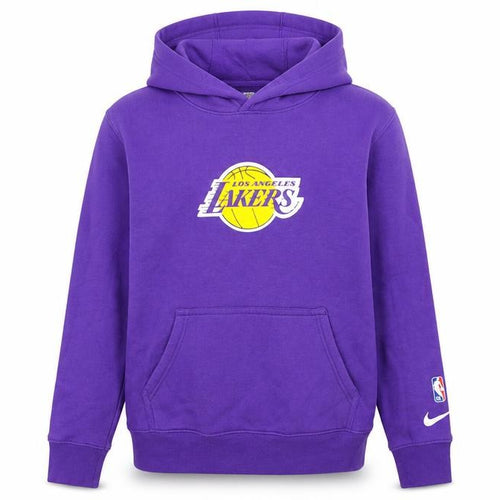 Nike Teens Purple Los Angeles Lakers Pullover Hoodie Size M