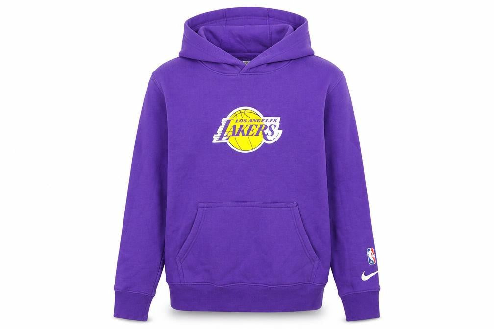 Nike Teens Purple Los Angeles Lakers Pullover Hoodie Size M