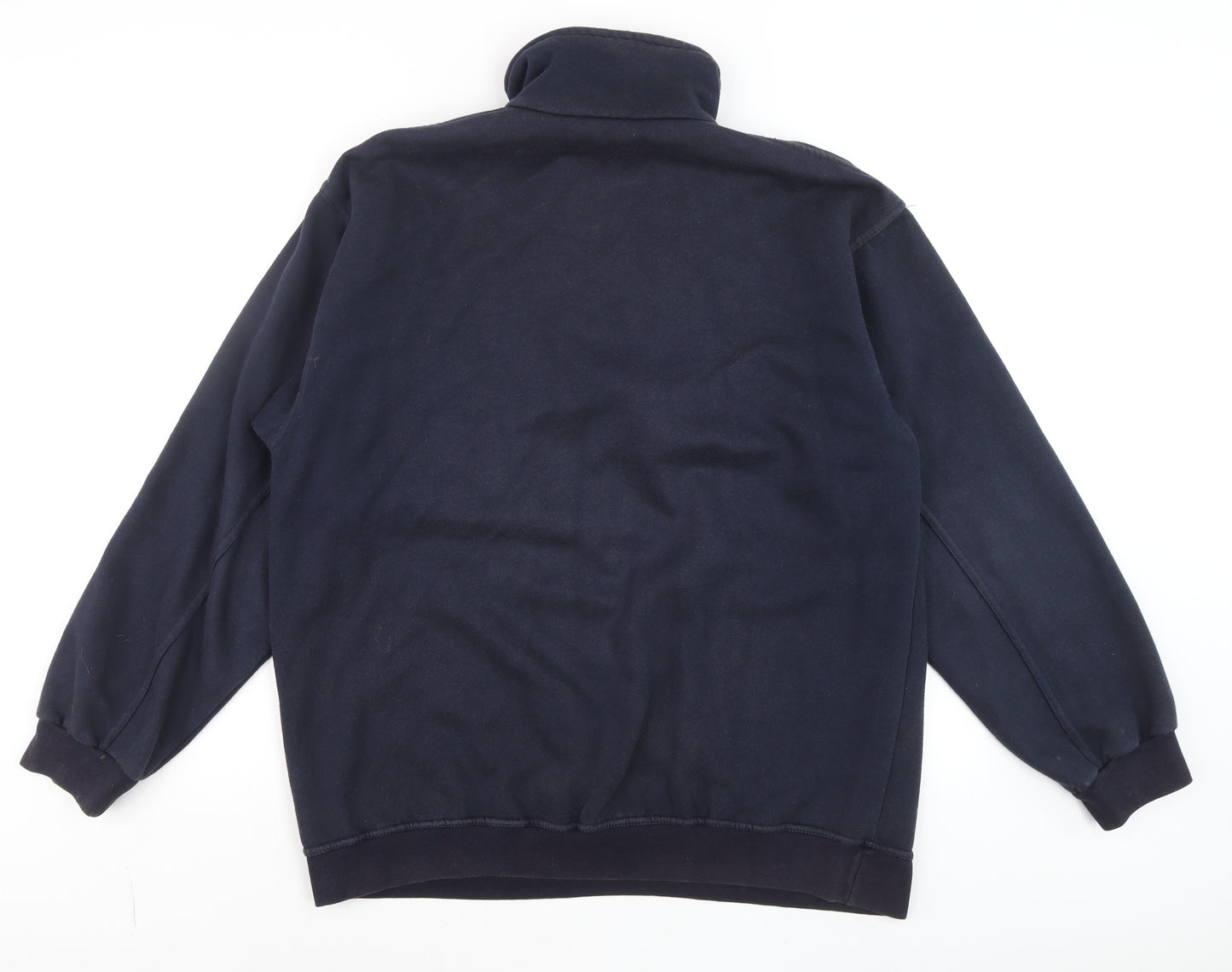 Ellesse Men's Blue XL 1/4 Zip Cotton Sweatshirt High Neck Vintage