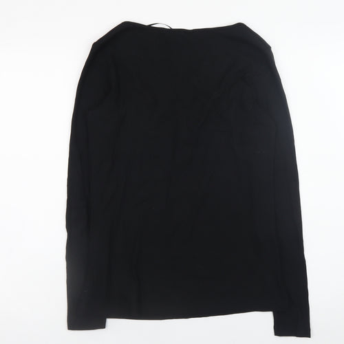 Dunnes Women's Black Henley Long Sleeve Slim Fit Jumper Size L