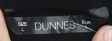 Dunnes Women's Black Henley Long Sleeve Slim Fit Jumper Size L