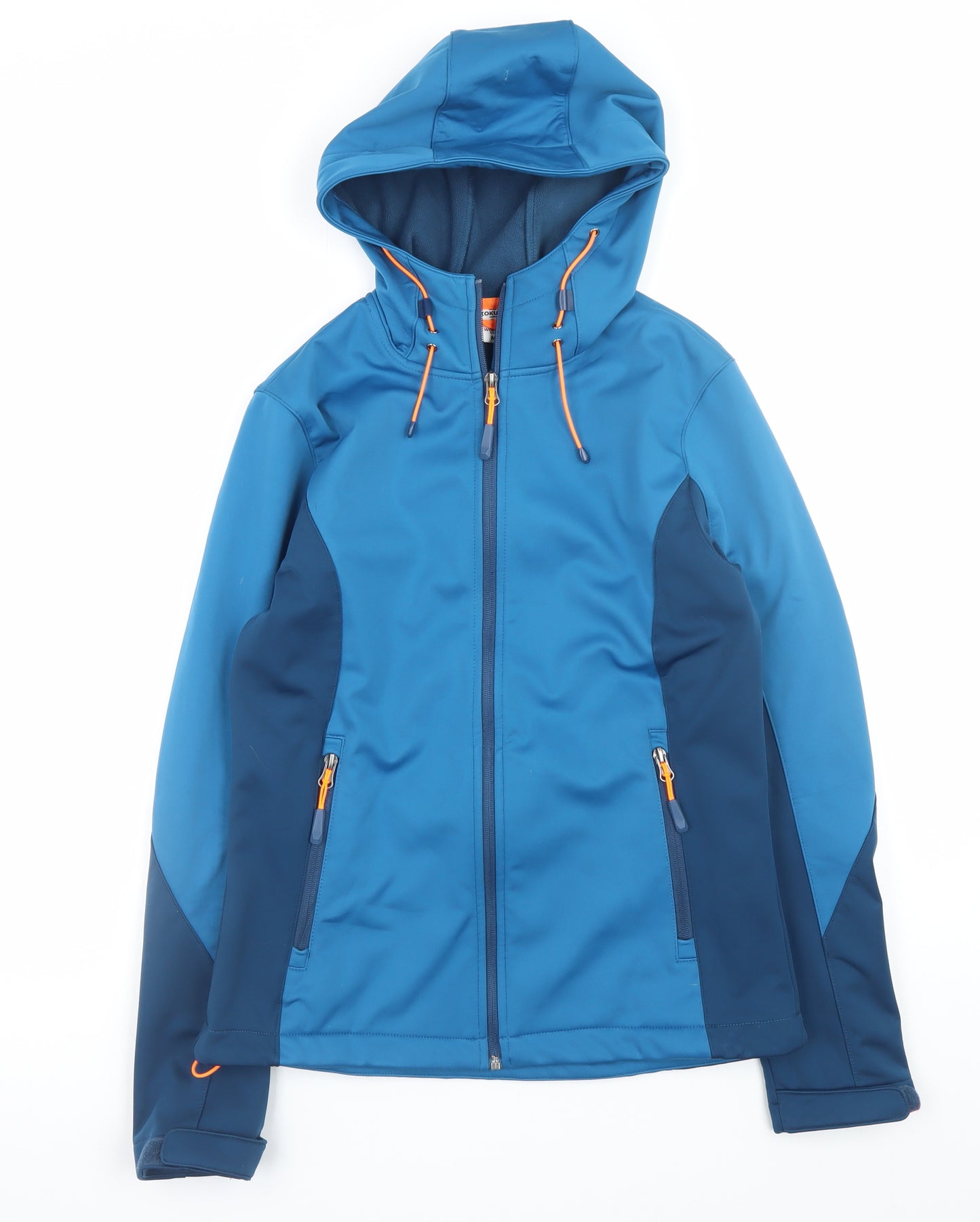 KOKUE Women Blue Softshell Hooded Jacket M Outdoor Windproof
