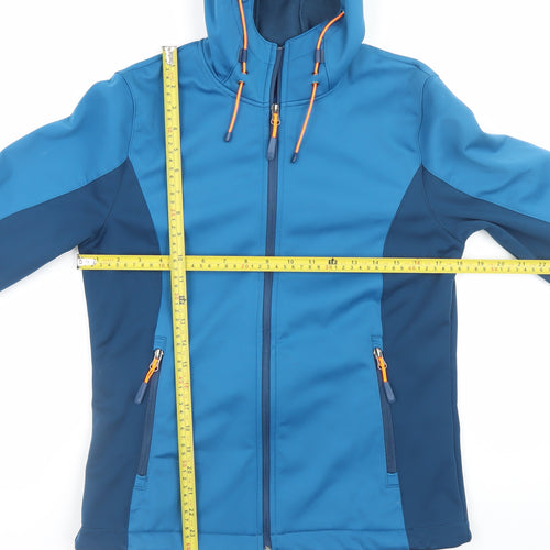 KOKUE Women Blue Softshell Hooded Jacket M Outdoor Windproof