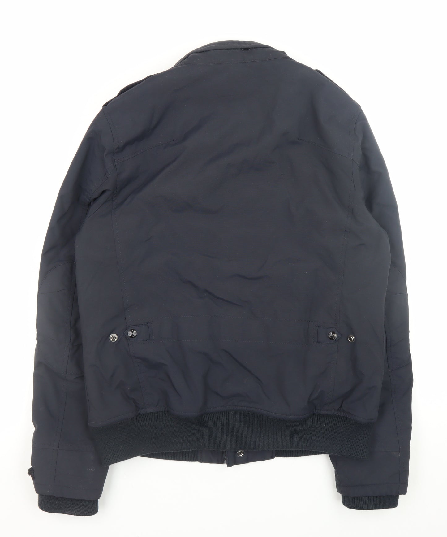 Schott Men's Blue Nylon Bomber Jacket Size M Winter Lined