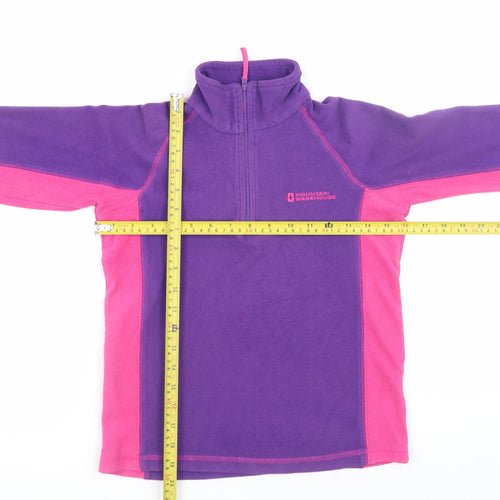 Mountain Warehouse Girls Purple Pink Fleece 1/2 Zip Pullover Sweatshirt 9-10 Years